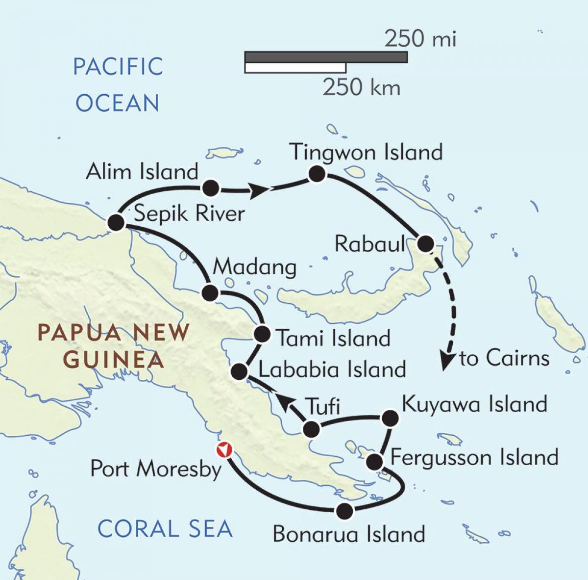 kart over rabaul papua ny-guinea