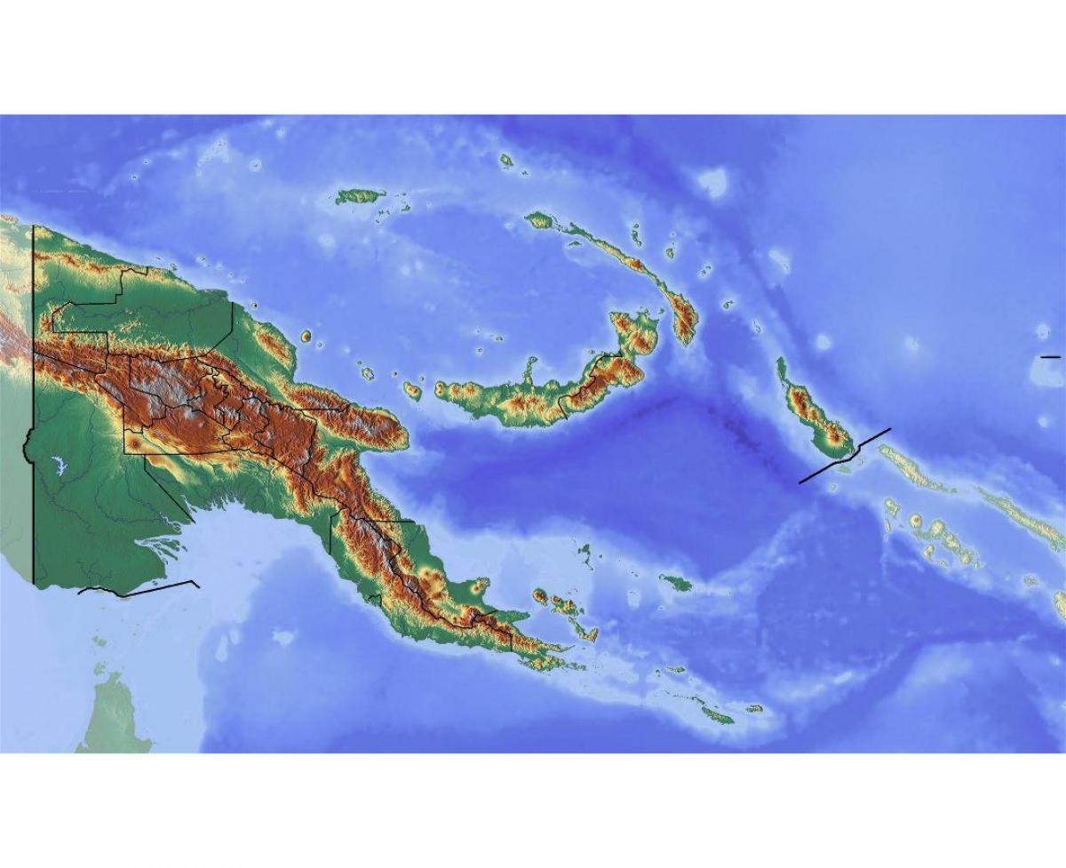 papua ny-guinea topografisk kart