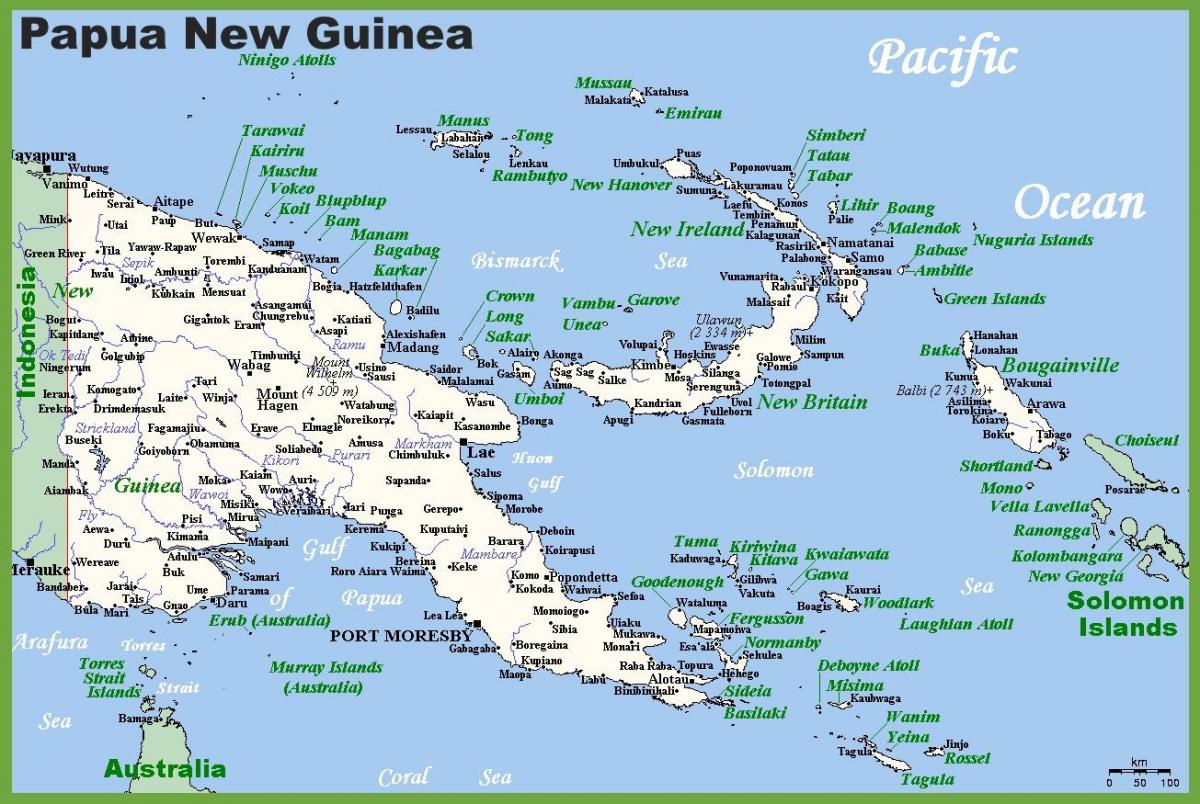 papua ny-guinea i kart