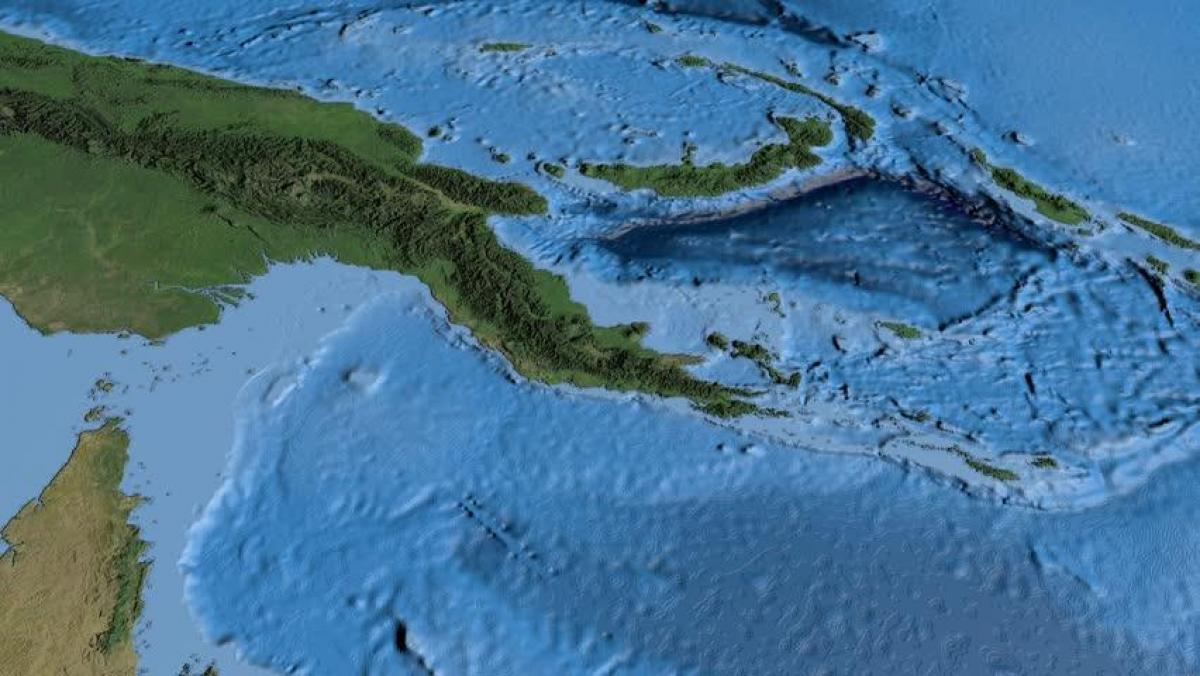 kart av satellitt kart over papua ny-guinea