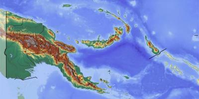 Papua ny-guinea topografisk kart
