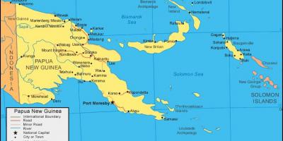 Kart av papua ny-guinea og omkringliggende land