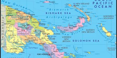 Detaljert kart over papua ny-guinea
