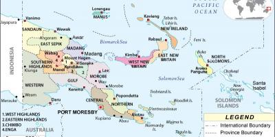 Kart over provinsene papua ny-guinea