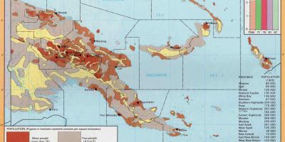 Kart av papua ny-guinea befolkning