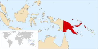 Papua ny-guinea plassering på verdenskartet
